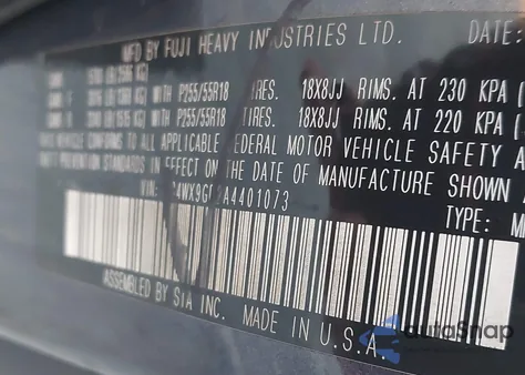 2010 Subaru Tribeca 3.6R Touring z USA, uszkodzony, nr VIN 4S4WX9GD2A4401073